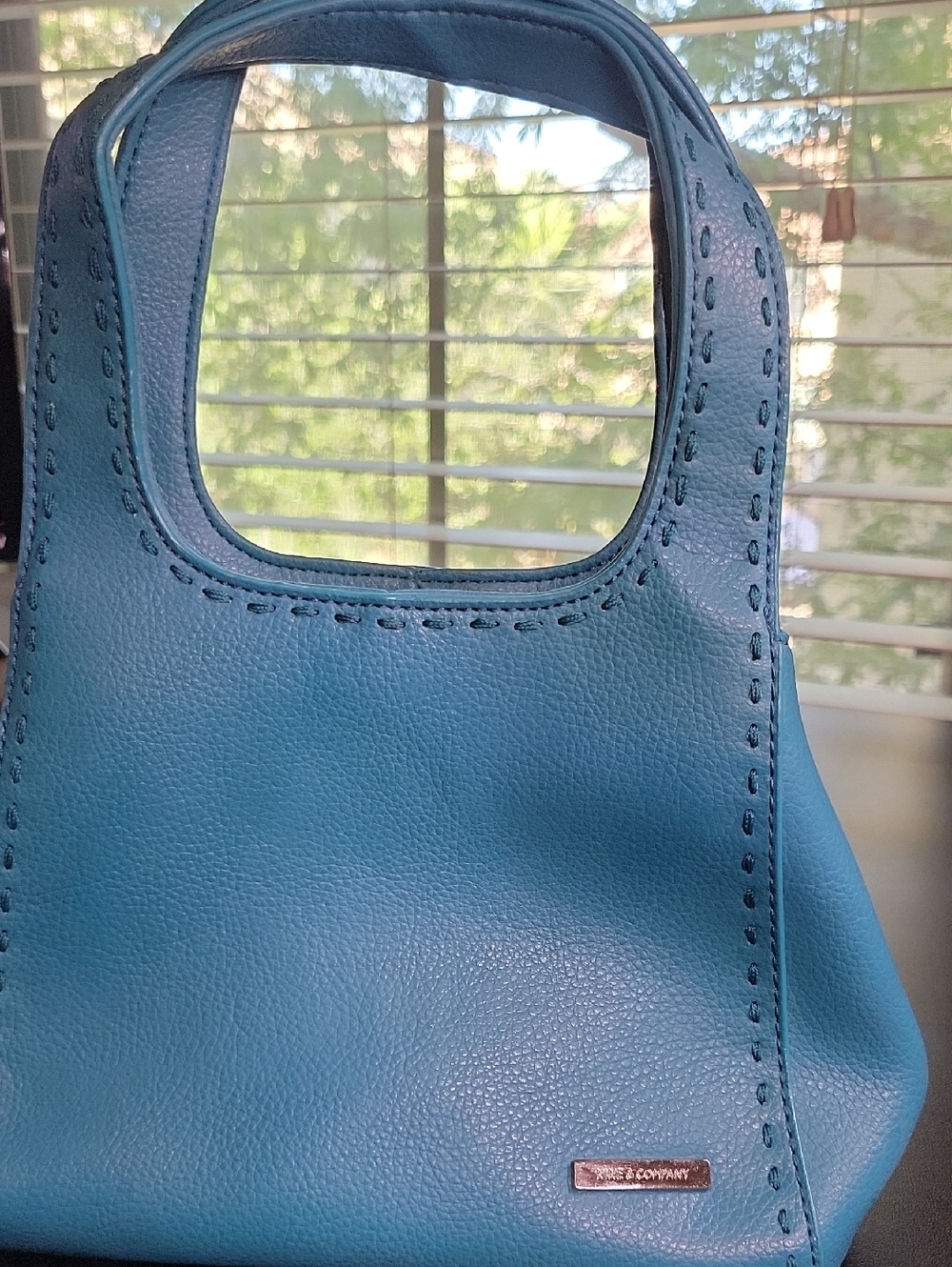 Nine & Co. Teal Blue Leather Shoulder Bag